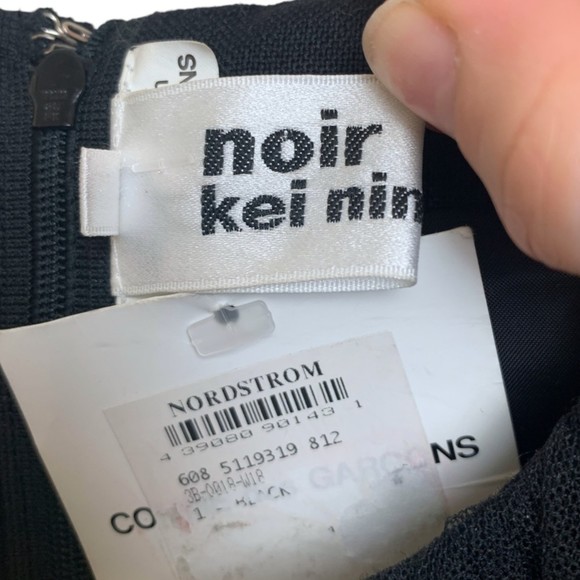 NWT Noir Kei Ninomiya Women's Black Tulle Overlay Wool Shift Dress Size Small - Picture 5 of 16